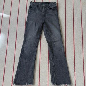 Ag Adriano Goldschmied Washed Black Flare Jeans